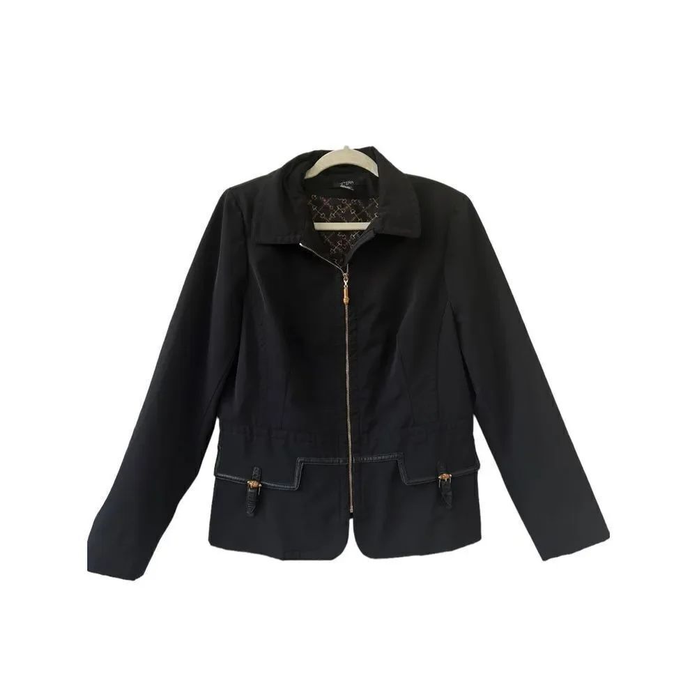 Etcetera Lined Full Zip Blazer Jacket Womens Black Size 14
